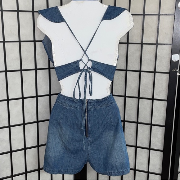 Newbury Kustom ladies denim romper, size medium - Picture 5 of 8